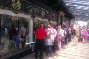 Queue outside Bettys, Harrogate